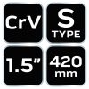 NEO TOOLS Csőfogó S, 1,5", CV, 420mm 25 év garanciával 02-421