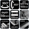 NEO TOOLS Satu 100mm, fémipari 360 fokban forgatható 35-030