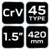 NEO TOOLS Csőfogó 45fok, 1,5", CrV, Line, 420mm 25 év garanciával 02-427