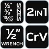 NEO TOOLS Cafni kulcsbetét, 2az1-ben, víz-fűtés csatlakozókhoz 1/2", 3/8", 15/32" 02-443