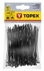 TOPEX KÁBELKÖTEGELŐ, gyorskötöző, 2,5mm x 100mm, fekete, 100db 44E970
