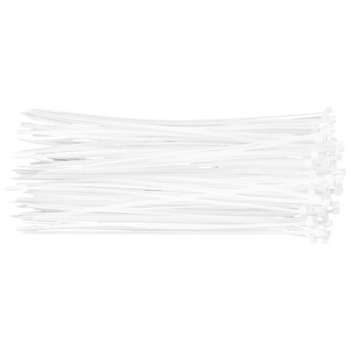 TOPEX KÁBELKÖTEGELŐ, gyorskötöző, 2,5mm x 200mm, fehér, 100db 44E971