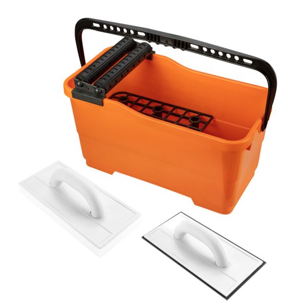 NEO TOOLS Burkolókészlet, Vödör 25L + Gumis simító + Szivacsos simító 50-253