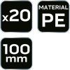 NEO TOOLS Szintezőtalp, aljzatkiegyenlítéshez, öntapadós, műanyag, 100mm, 20db/cs 50-430