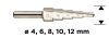GRAPHITE Lépcsős fúró, HSS, 4-12mm 54T302