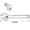 NEO TOOLS Állítható villáskulcs, csavarkulcs 150mm, 0-24mm 25 év garanciával 03-010