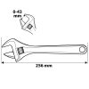 NEO TOOLS Állítható villáskulcs, csavarkulcs 256mm, 0-43mm 25 év garanciával 03-025