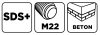 GRAPHITE Koronafúró, körkivágó adapter, SDS Plusz szárral, központfúróval, M22, 110mm 55H331