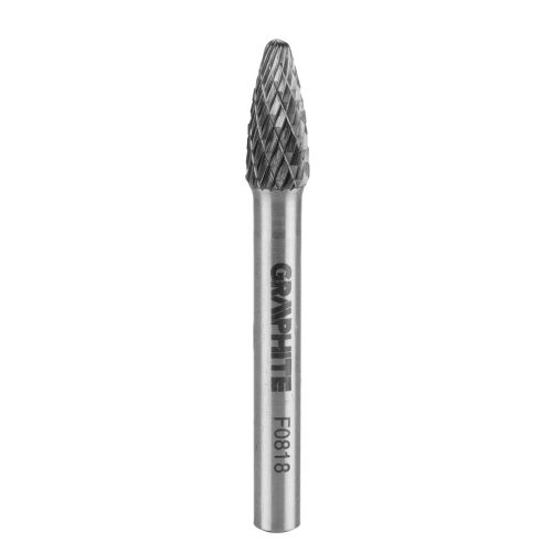 GRAPHITE Keményfém marófej, turbómaró, F csúcsíves, 8x18mm, szár méret: 6x45mm 55H370