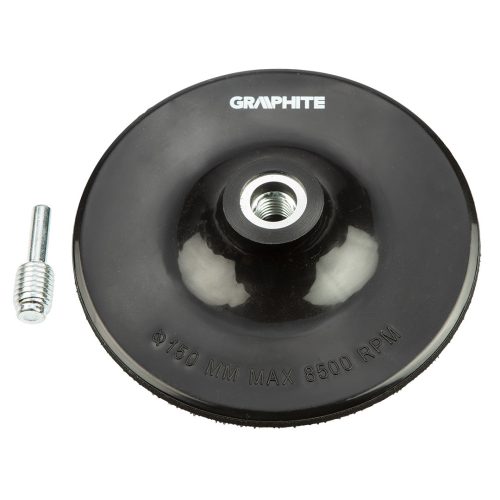 GRAPHITE Rugalmas csiszolótányér tépőzáras 150mm M14 + szár 55H929