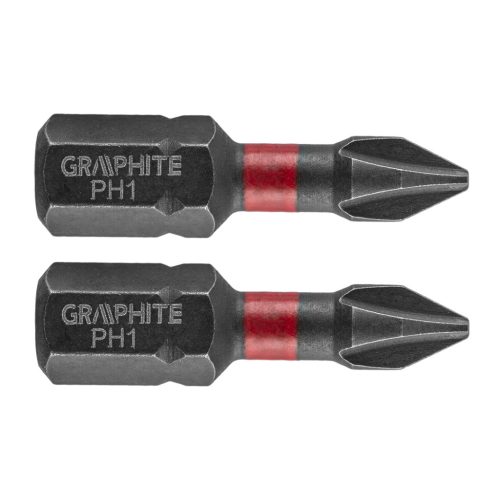 GRAPHITE Torziós ütvecsavarozó bit PH1x25mm, 2db 56H500