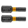 GRAPHITE Torziós ütvecsavarozó bit, hatlapú, 4x25mm, 2db 56H507