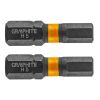 GRAPHITE Torziós ütvecsavarozó bit, hatlapú, 5x25mm, 2db 56H508