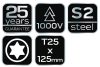 NEO TOOLS Csavarhúzó szigetelt, 1000V, T25 x 125mm 04-074
