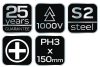 NEO TOOLS Csavarhúzó szigetelt, 1000V, PH3 x 150mm 04-075