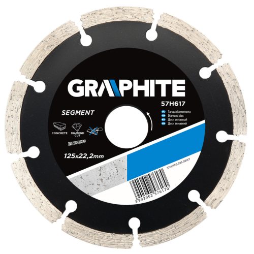 GRAPHITE Gyémánt vágókorong 125mm SZEGMENSES 57H617