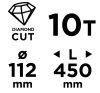 GRAPHITE Gyémánt magfúró korona, 112x450mm, 10 szegmenses, 58G540 géphez 57H863