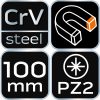 NEO TOOLS Csavarhúzó PZ1x100mm 25 év garanciával 04-183