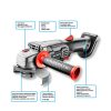 GRAPHITE Akkus sarokcsiszoló Energy+, 18V, 115x22.2mm, akku nélkül!!! 3 év garanciával 58G003
