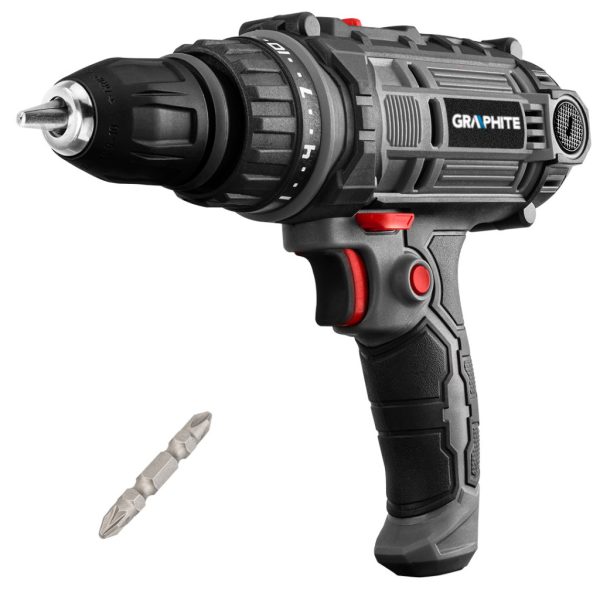 GRAPHITE Elektromos fúró-csavarozó gép, 230V/300W, 10mm-es gyorstokmány, kofferben 3 év garanciával 58G793