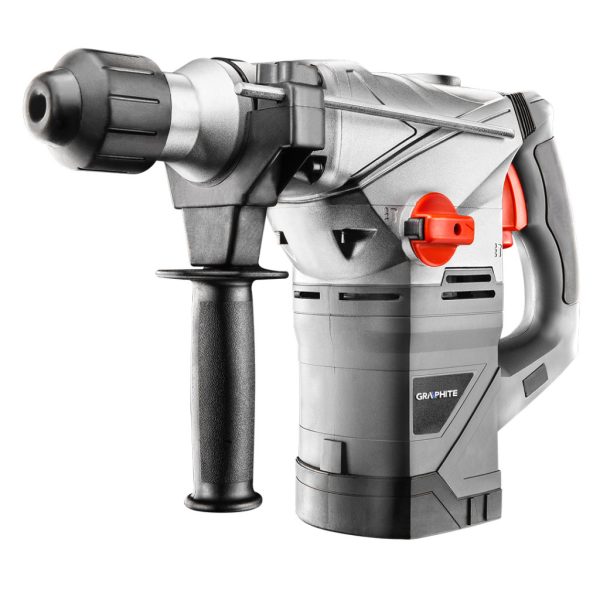 GRAPHITE Fúrókalapács vésőfunkcióval, SDS PLUS, 1500W, 4,5J, tartozékok, koffer 3 év garanciával 58G862