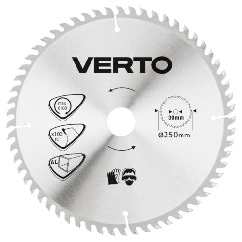 VERTO Körfűrészlap ALUMINIUMHOZ, keményfém, 250x30mm, 100 fog 61H108