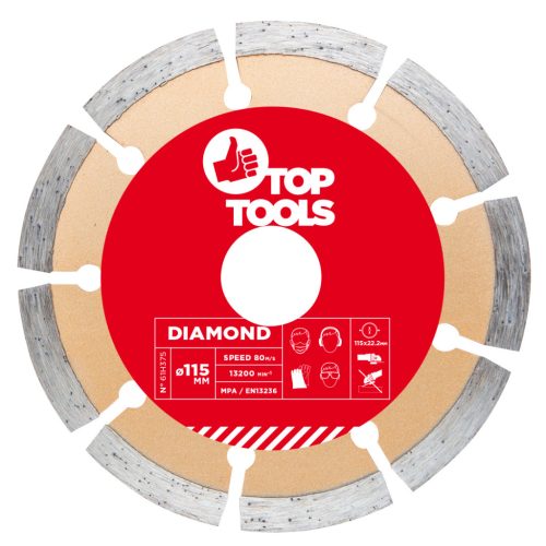 Top Tools Gyémánt vágókorong 115mm szegmentált 61H315