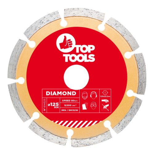 Top Tools Gyémánt vágókorong 125mm szegmentált 61H325