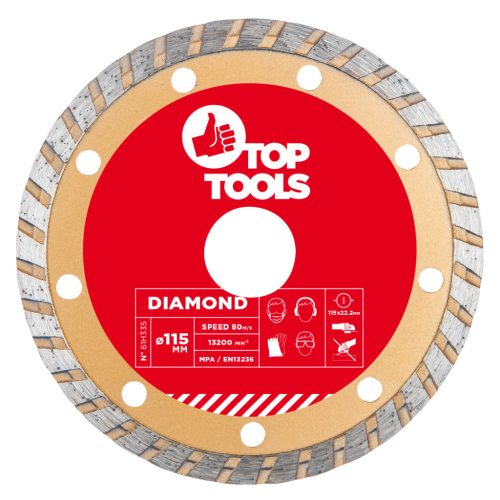 Top Tools Gyémánt vágókorong 115mm turbo 61H335
