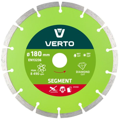 VERTO Gyémánt vágókorong 180mm szegmentált 61H3S8