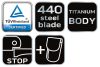 NEO TOOLS Összecsukható kés, titanium, 16,7cm, penge: 7cm, súly 60 g, összecsukott 105mm 63-025