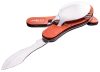 NEO TOOLS Tábori kemping zsebkés, 10cm, evőeszköz funkció, alumínium 63-027