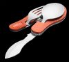 NEO TOOLS Tábori kemping zsebkés, 10cm, evőeszköz funkció, alumínium 63-027