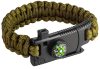 NEO TOOLS Túlélő karkötő 5 az 1-ben: 3.5m paracord(250kg-ig), kovakő, iránytű, kés, síp, zöld, szélessége 26mm 63-140