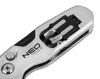 NEO TOOLS Trapézpengés kés, összecsukható, alu házas, 1+3 penge, 2 db csavarhúzóbittel 63-705