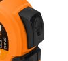 NEO TOOLS Mérőszalag, 5m/25mm, erősített rugós, acél, fekete szalag fehér nagyított skálával, mágneses, autostop+rögzítő 67-243