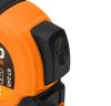 NEO TOOLS Mérőszalag, 10m/25mm, erősített rugós, acél, fekete szalag fehér nagyított skálával, mágneses, autostop+rögzítő 67-245