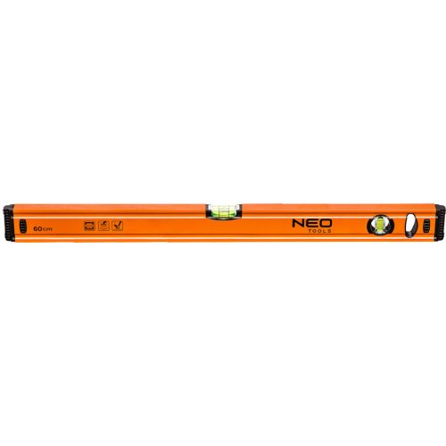 NEO TOOLS Vízmérték 60cm, 2 libella, 1 mart talp 25 év garanciával 71-062