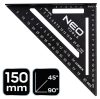 NEO TOOLS Talpas derékszög, alumínium, 45 fokos szárral, mérőskálával, 183mm 72-102