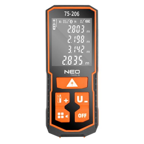 NEO TOOLS Lézeres távolságmérő, hatótáv: 100 m, IP54, fröccsenő víz védelem 2 év garanciával 75-206