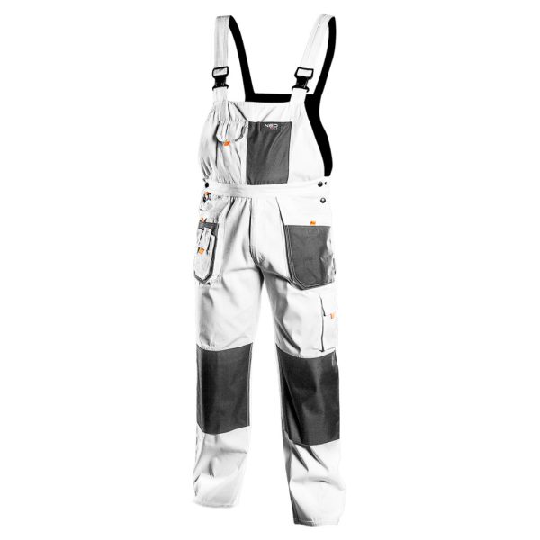 NEO TOOLS Kantáros Munkásnadrág, HD, fehér XXL/58 81-140-XXL