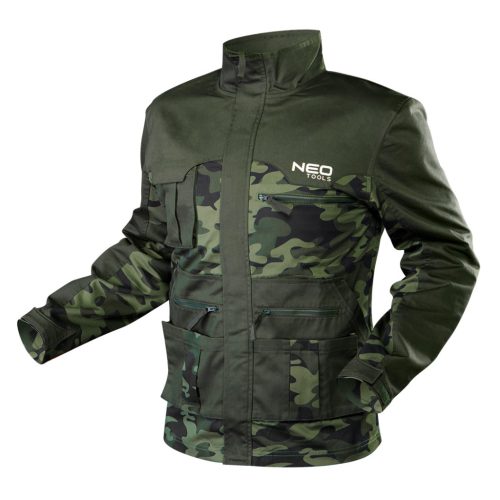 NEO TOOLS Terepmintás Munkavédelmi kabát CAMO, 60% pamut, 40% polyester, 255 g/m2, S 81-211-S