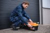 NEO TOOLS Munkanadrág tengerészkék terepmintás, Camo, Navy, 60% pamut + 40% poliészter, XS 81-223-XS