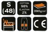 NEO TOOLS Farmer Munkásnadrág, DENIM, 98% pamut, térdvédő betét zsebbel, gombos oldalzsebekkel, 255 g/m2, S 81-228-S