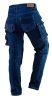 NEO TOOLS Farmer Munkásnadrág, DENIM, 98% pamut, térdvédő betét zsebbel, gombos oldalzsebekkel, 255 g/m2, XL 81-228-XL