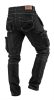 NEO TOOLS Farmer Munkásnadrág, DENIM, fekete, cipzáros oldalzsebekkel, 98% pamut, 410 g/m2, M 81-233-M