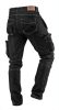 NEO TOOLS Farmer Munkásnadrág, DENIM, fekete, cipzáros oldalzsebekkel, 98% pamut, 410 g/m2, XXL 81-233-XXL