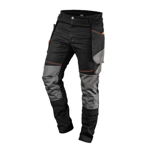 NEO TOOLS Karcsúsított(slim fit), Munkásnadrág, HD, 60% pamut, 37% polyester, 285 g/m2, lecsatolható szerszámzsebek, M 81-239-M
