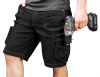 NEO TOOLS Farmer Rövid munkásnadrág, DENIM, fekete, cipzáros oldalzsebekkel, 98% pamut, 410g/m2, XL 81-273-XL