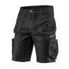 NEO TOOLS Farmer Rövid munkásnadrág, DENIM, fekete, cipzáros oldalzsebekkel, 98% pamut, 410g/m2, XXL 81-273-XXL